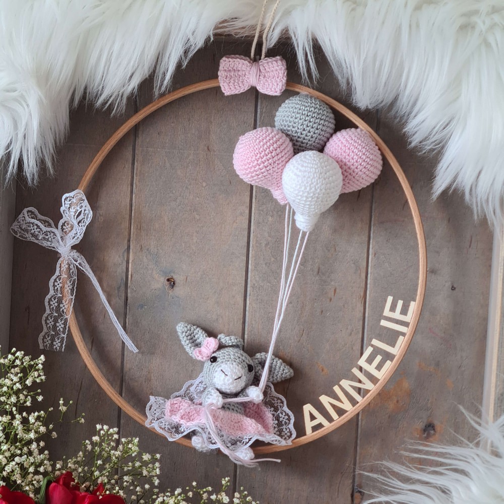 Tür Anhänger / Traumfänger Esel mit Kleid