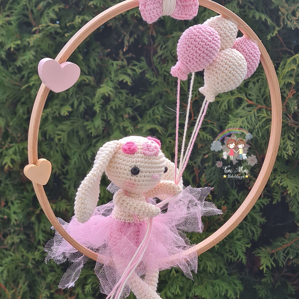 Tür Anhänger / Traumfänger  Hase Tüllkleid