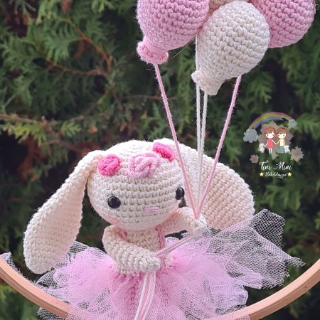 Tür Anhänger / Traumfänger  Hase Tüllkleid