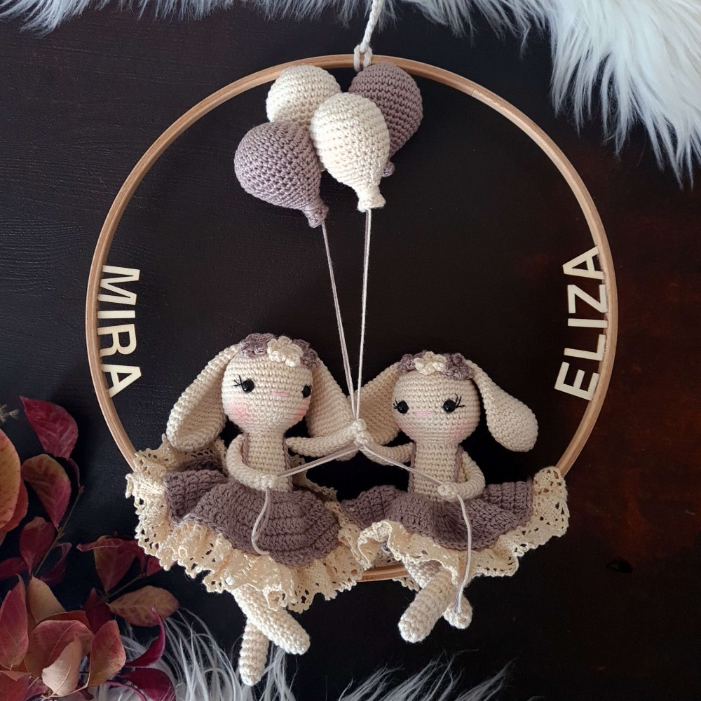 Tür Anhänger / Traumfänger  2 Hasen