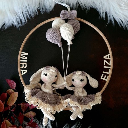 Tür Anhänger / Traumfänger  2 Hasen