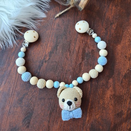 Wagenkette Bär mit Häkelperlen - verschiedene Farben